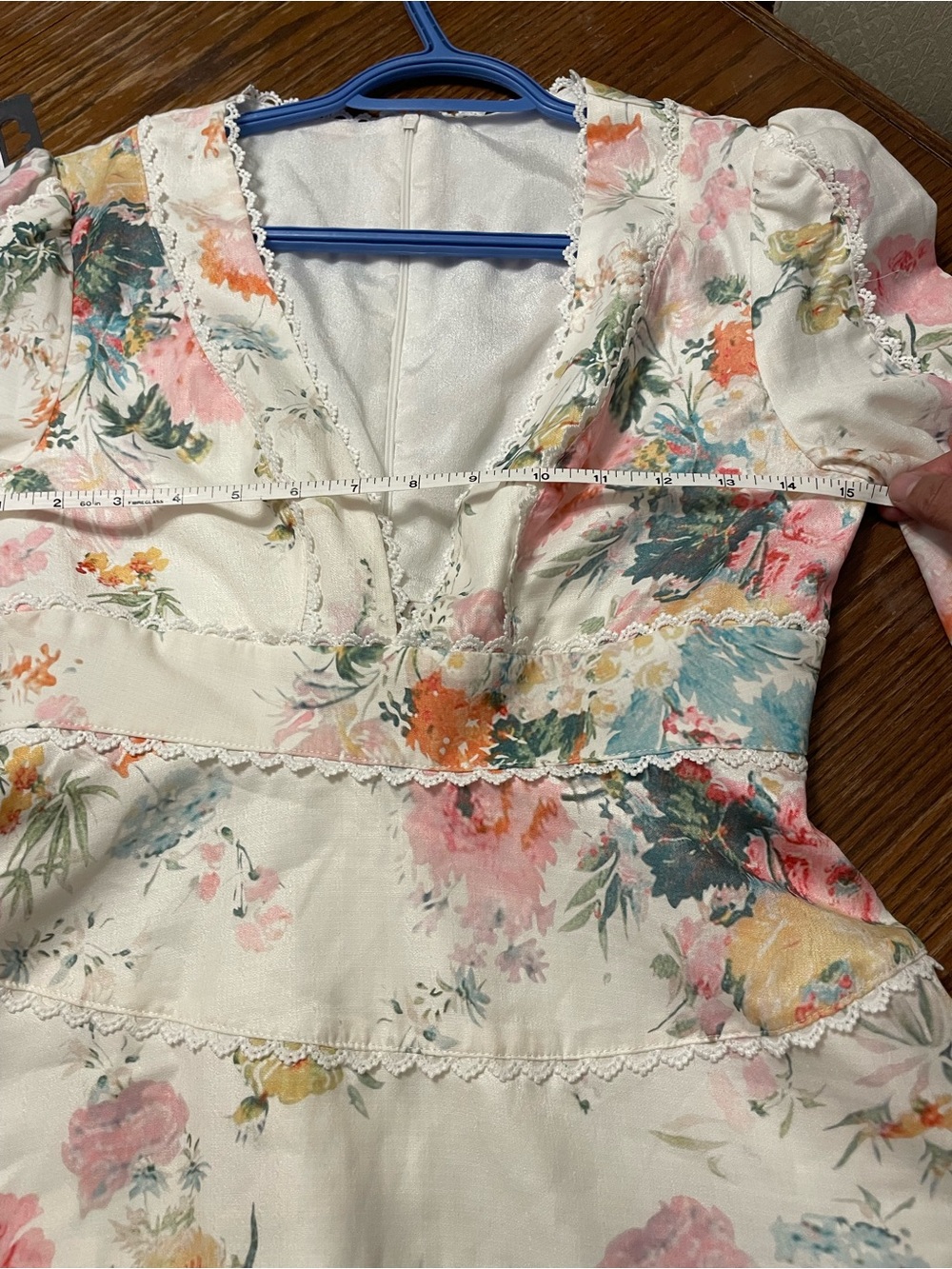 Floral Ruffled V-Neck Blouse in Soft Pastels - Picture 3 of 3